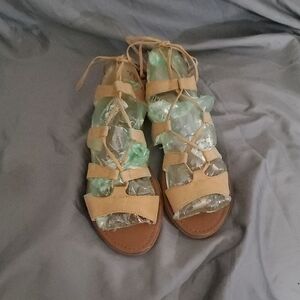 SM New York Tan Gladiator Sandals